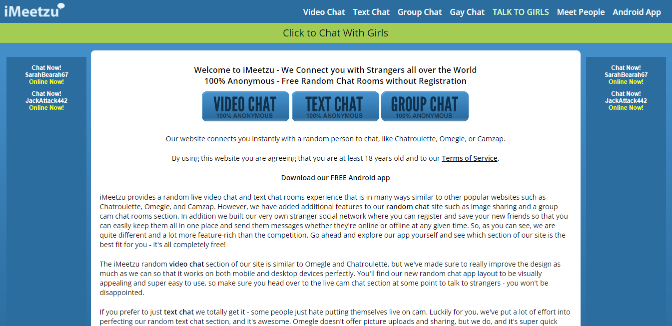 Random free chat alternative chatroulette The most